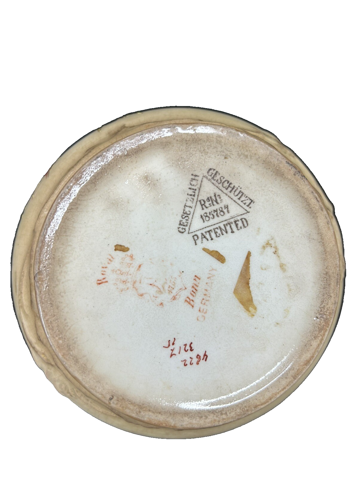 COL 01 - Antique Royal Bonn Silver Lid And Handle Biscuit Jar