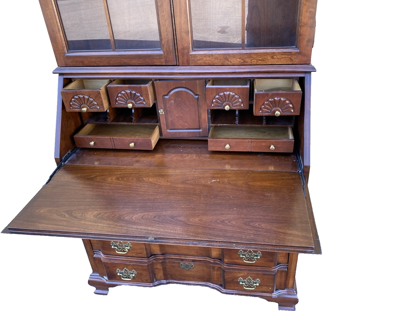 66473 JASPER Furniture Cherry Secretary Desk w/ Bookcase Top