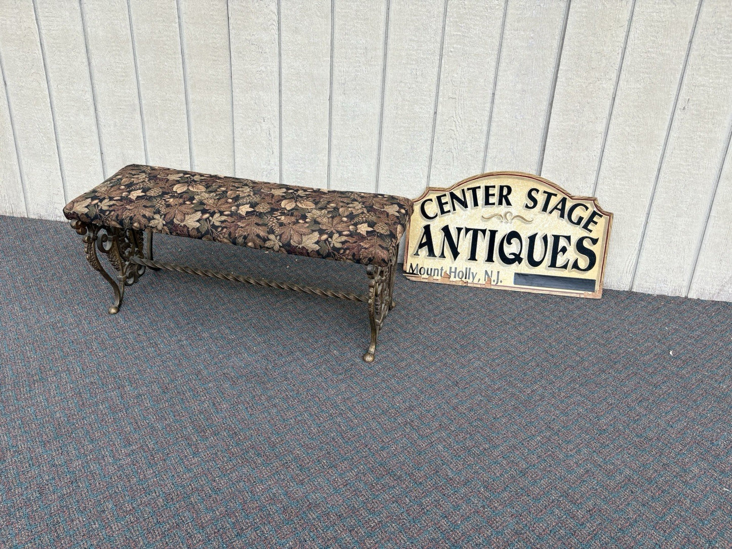 66833 Wrought Iron Window Bench with Fairey Figures on sides