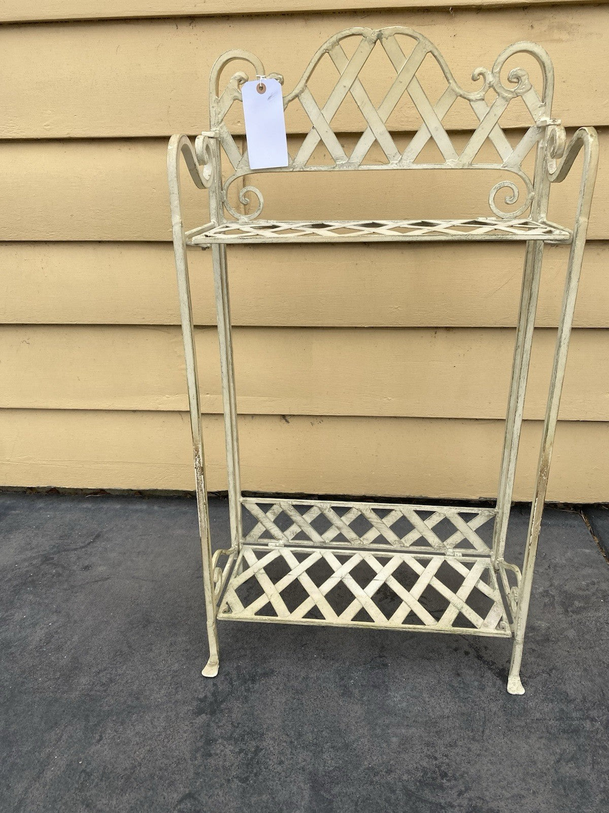 66414 Quality Iron Fold Up Bookcase Curio Plant Shelf