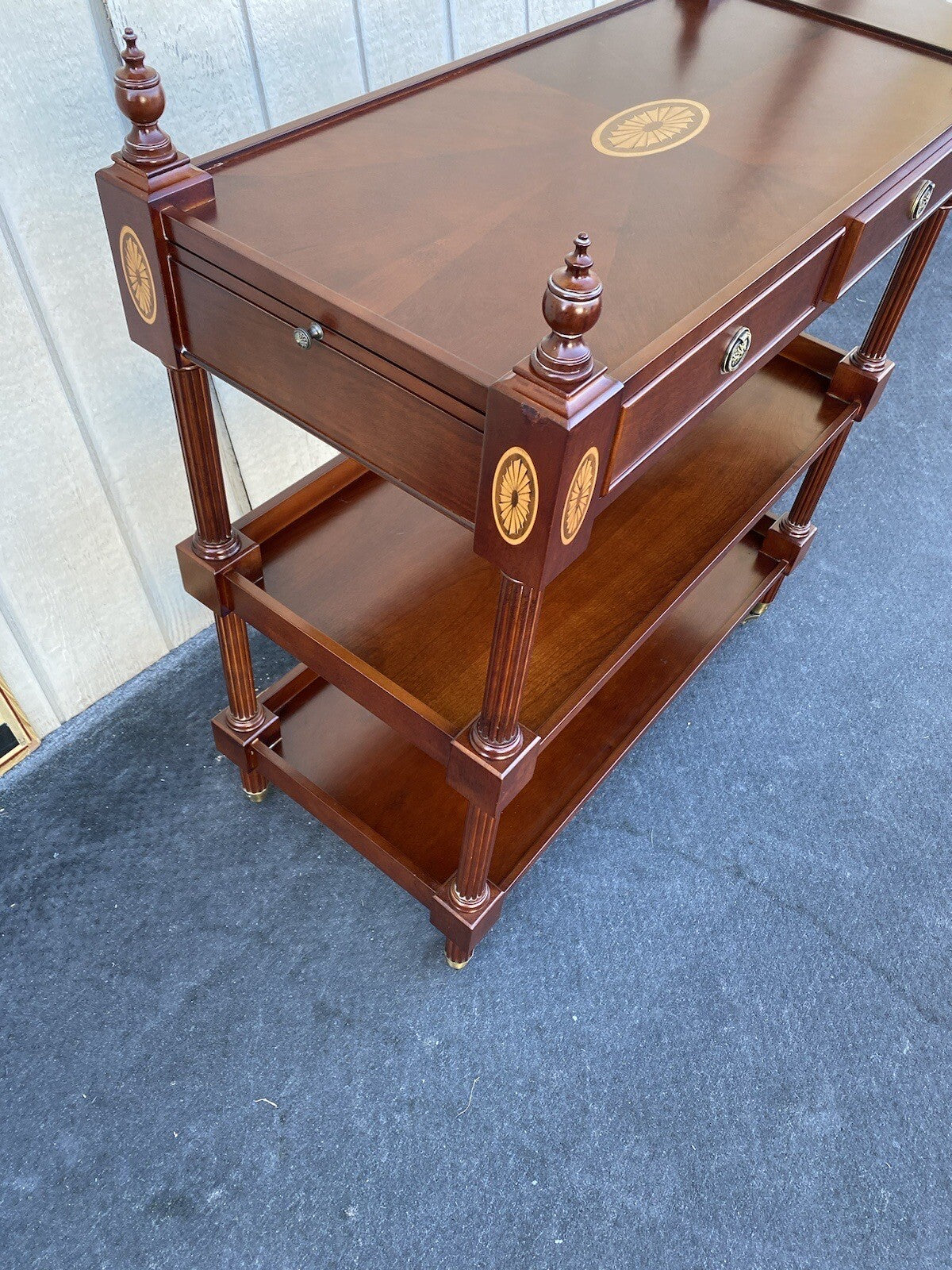 64899 Inlaid BOMBAY Mahogany Sideboard Server Cabinet