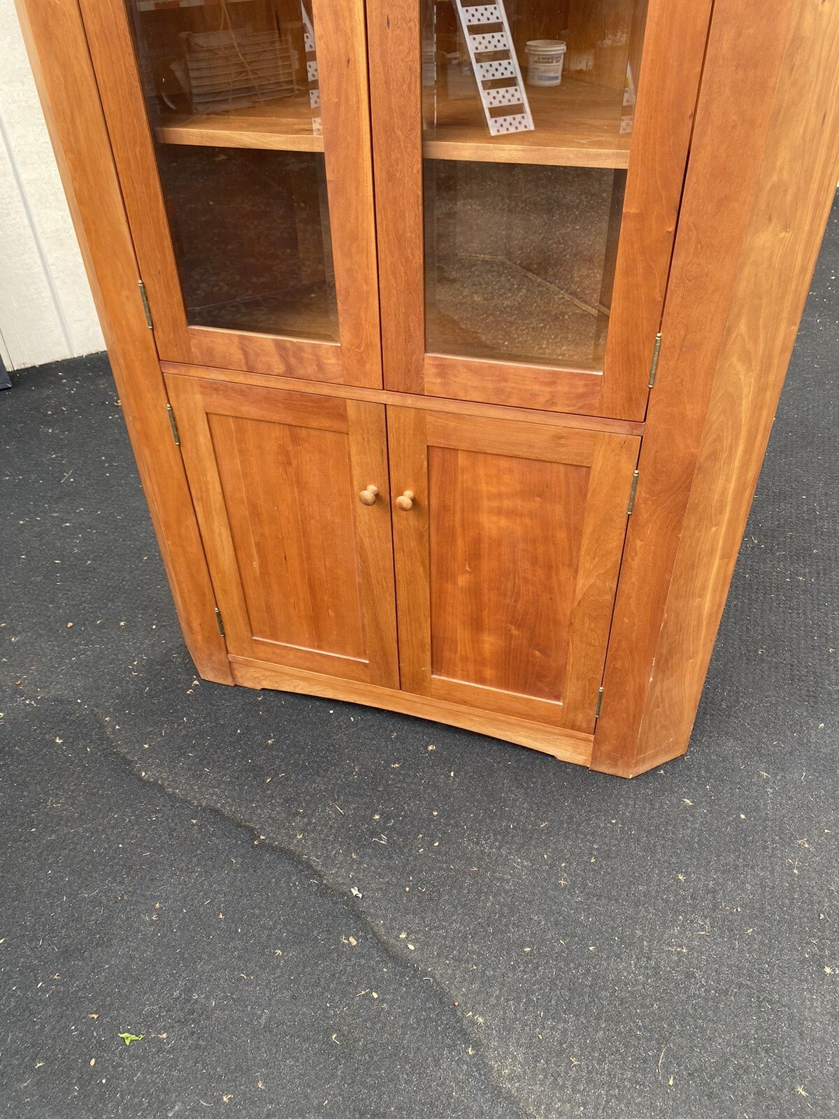 64298 Solid Cherry Corner China Cabinet