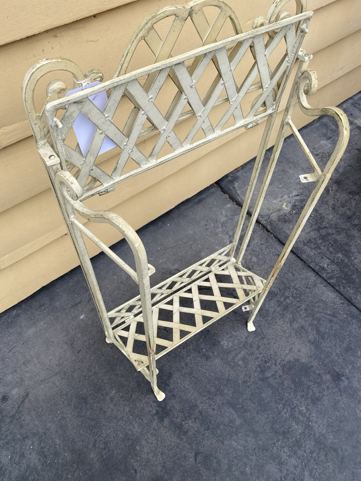66414 Quality Iron Fold Up Bookcase Curio Plant Shelf