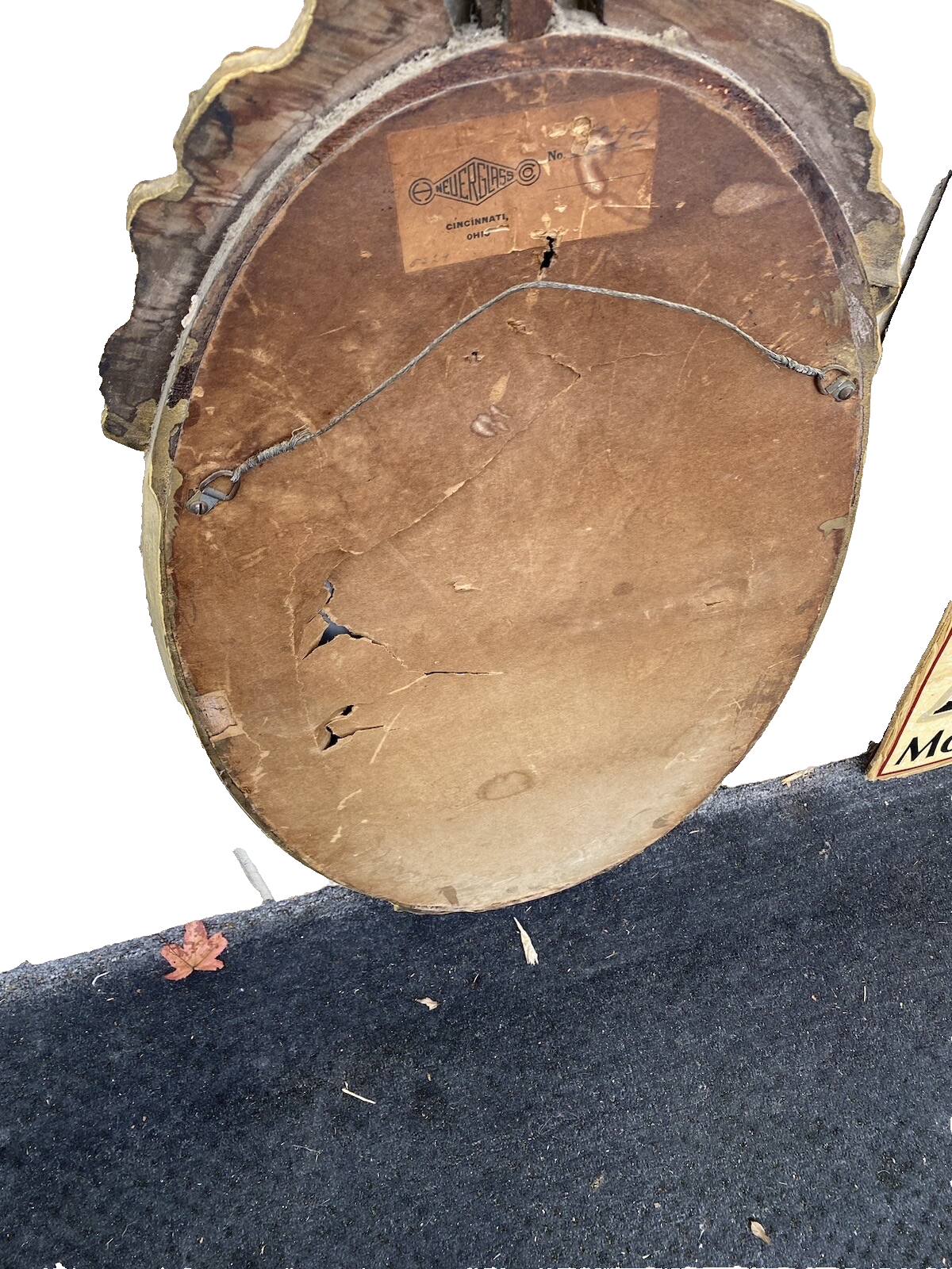 64975 Etched Glass Wood and Gesso Mirror