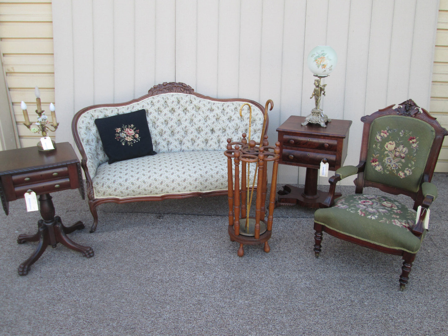 60837 HENRY LINK King Size Wicker Romantic Shabby Headboard Bed