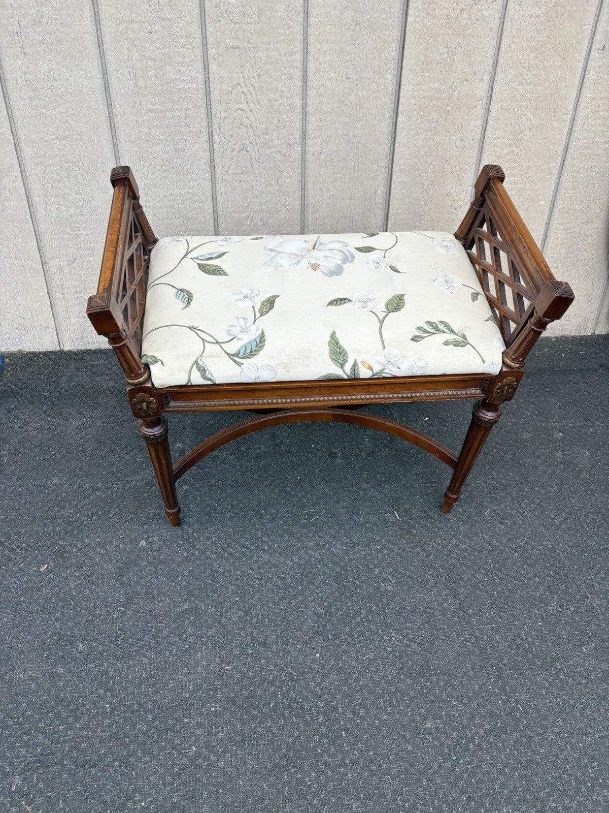 66887 Decorator Mahogany Vanity Bench Stool XX