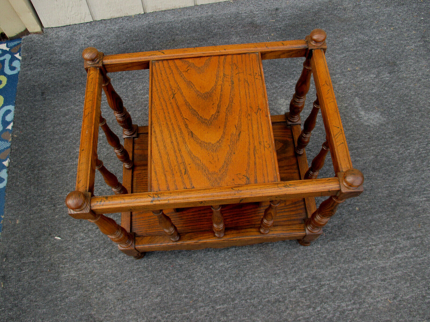 62977 Quality Oak Magazine Rack Holder Stand