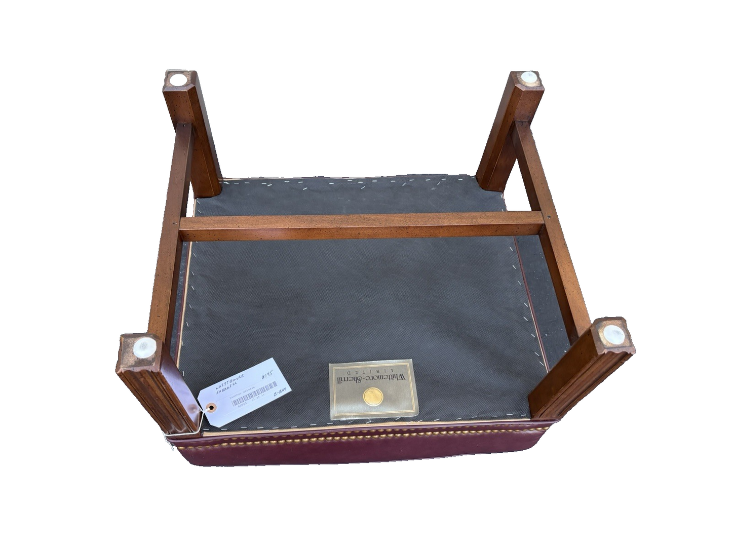 66935 WHITTEMORE SHERRILL Leather Ottoman Footstool Stool Bench