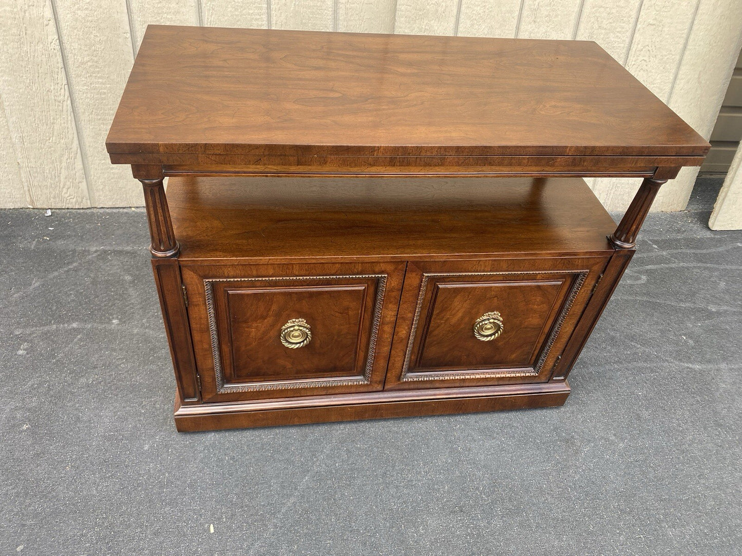 65704 Quality Mahogany Flip Top Bar Cart Server Cabinet