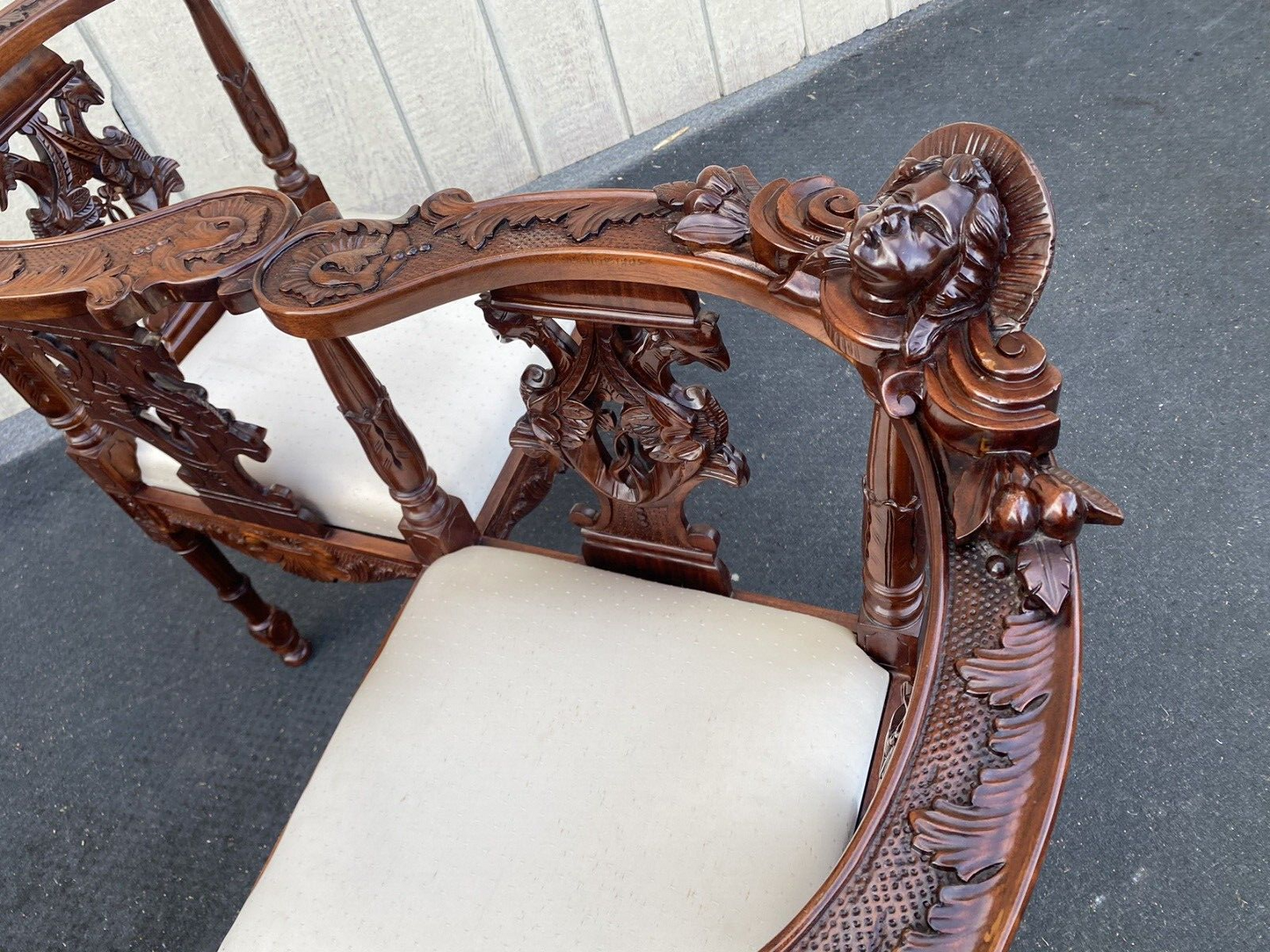 66061 Solid Mahogany TETE a TETE Settee Bench