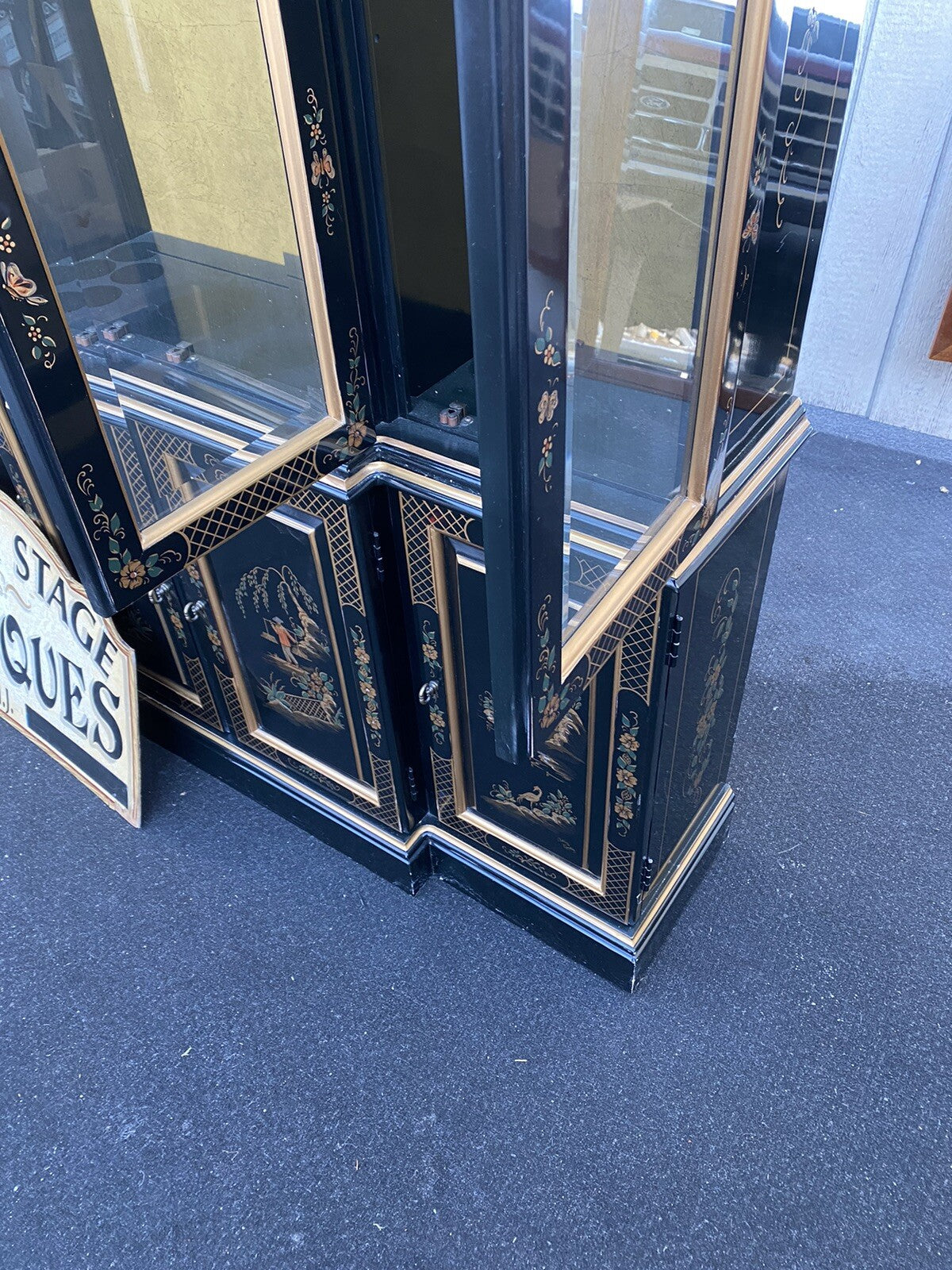 66268 ETHAN ALLEN Oriental Breakfront Curio Cabinet