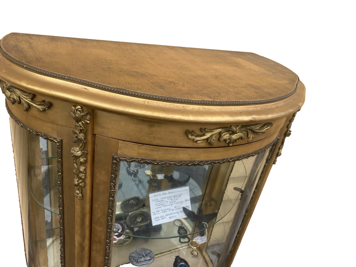 62863 Gold Decorator Bow Glass Curio China Cabinet