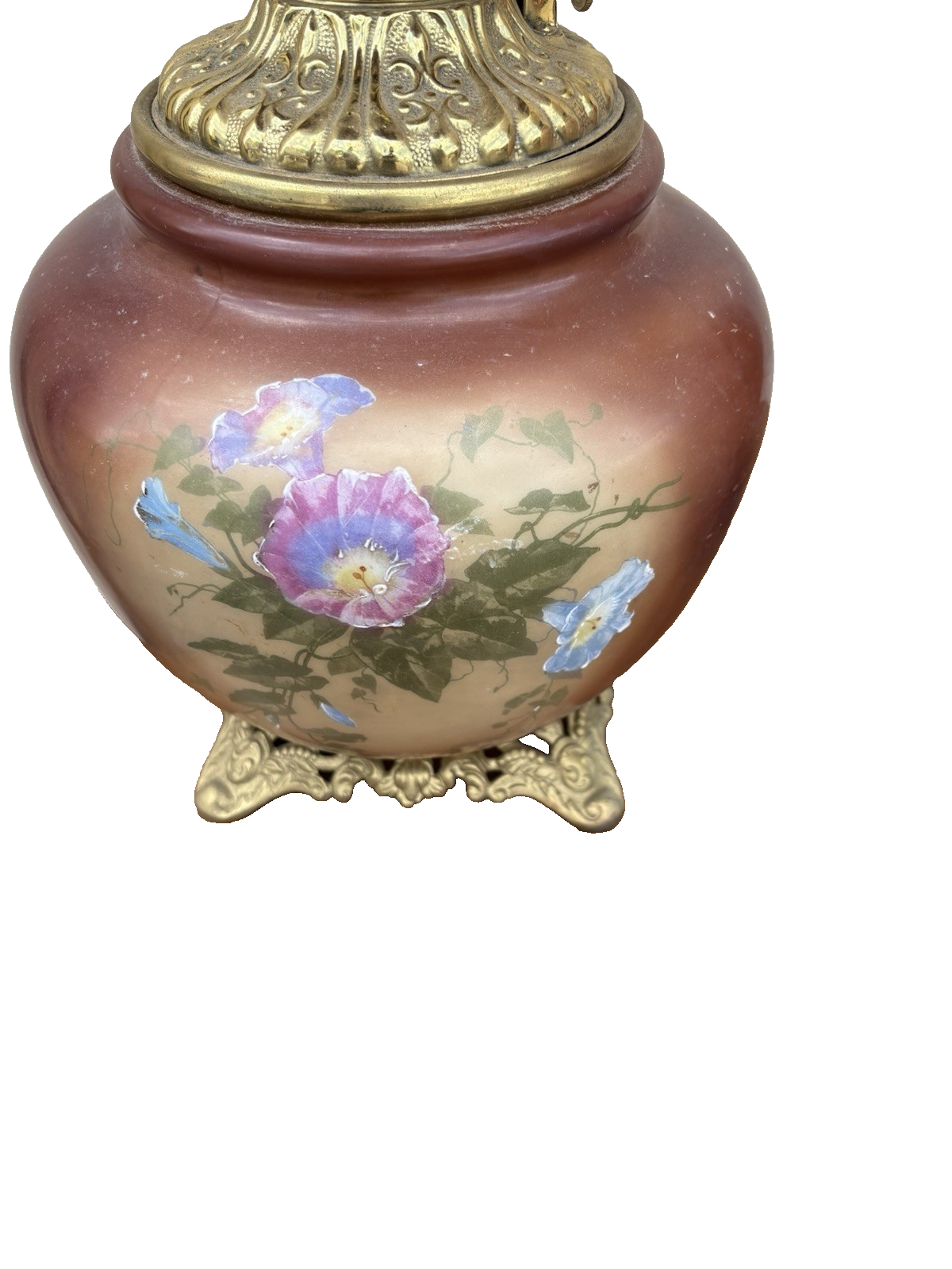 66592 Antique Gone with The Wind Electrified Oil Lamp