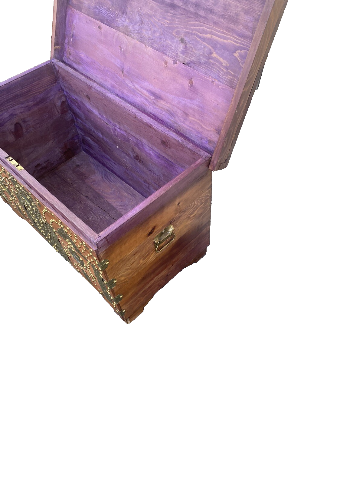 65994 Custom Hand Made Trunk Blanket Chest with Brass Ormalu