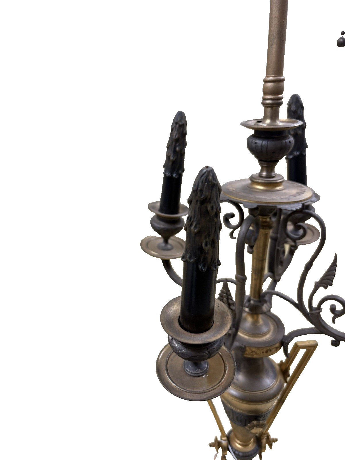 50584 Custom Hand Made Antique Bronze + Onyx Table Urn Lamp QUALITY Rare Find