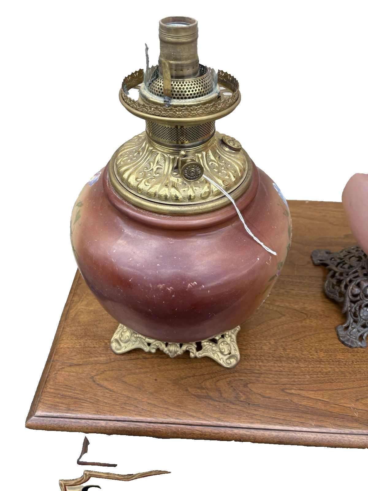 66592 Antique Gone with The Wind Electrified Oil Lamp