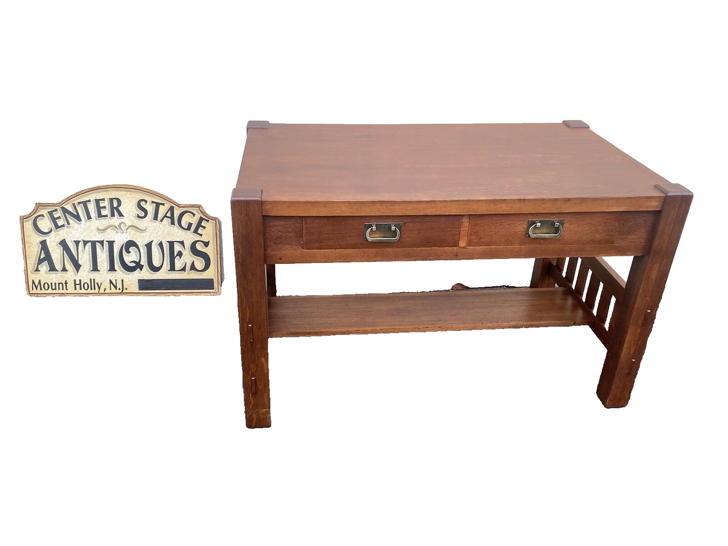 65019 Antique Mission Oak Desk HARDEN Furniture