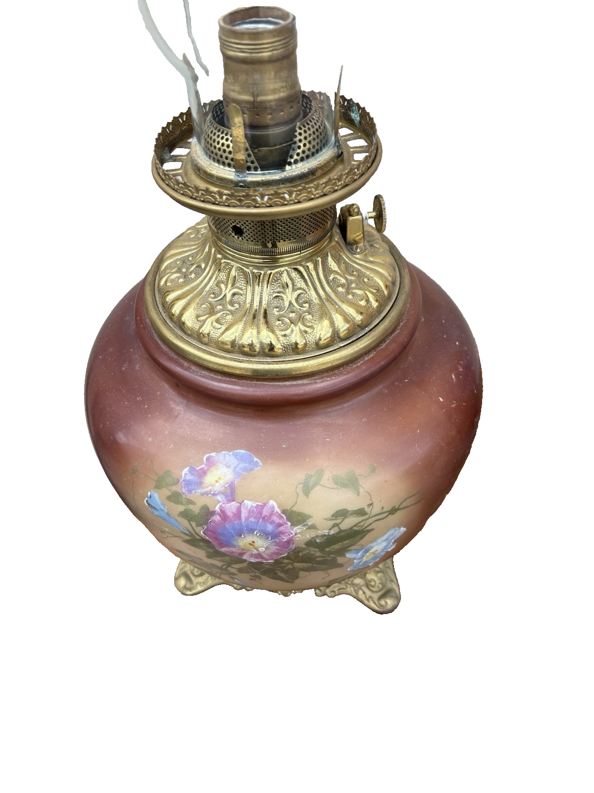 66592 Antique Gone with The Wind Electrified Oil Lamp