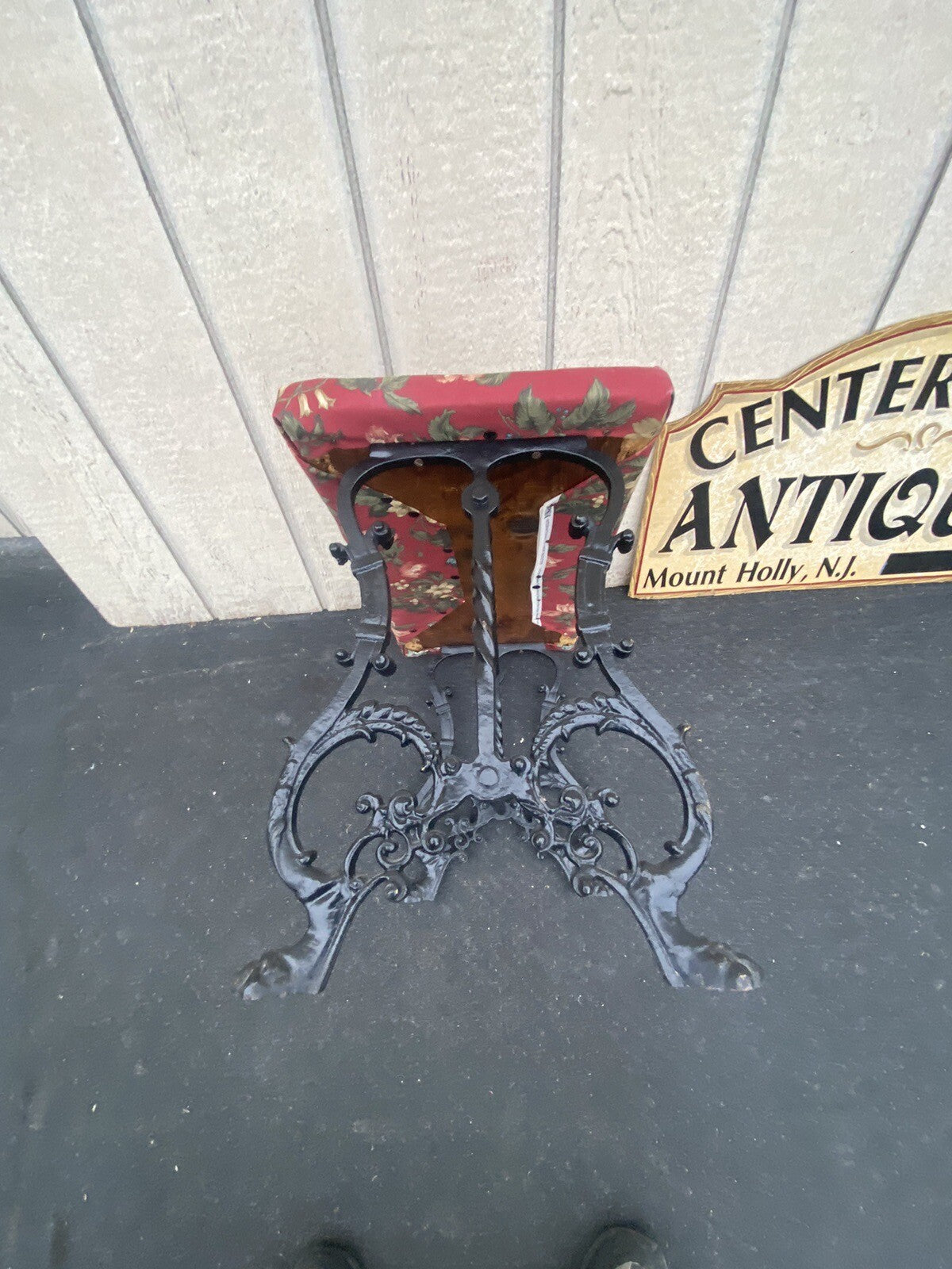 65104 Antique Iron Window Bench Seat Stool