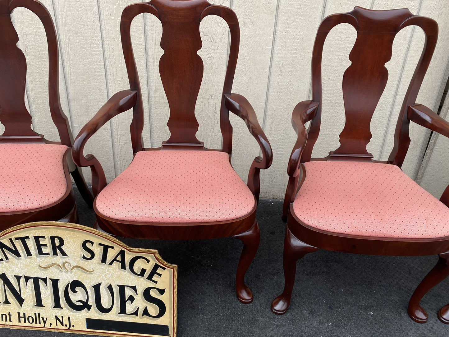 65837 Set of 8 Solid Mahogany Dining Chairs Chair s