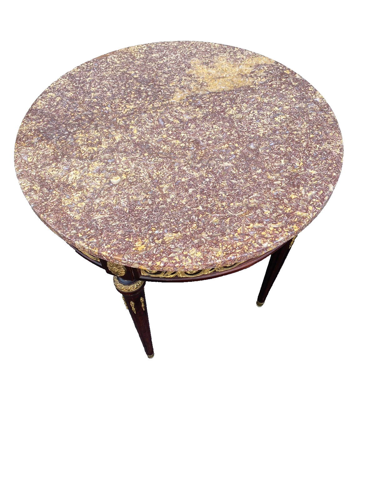 65666 Round Marble Top Lamp Table with Bronze ormalu