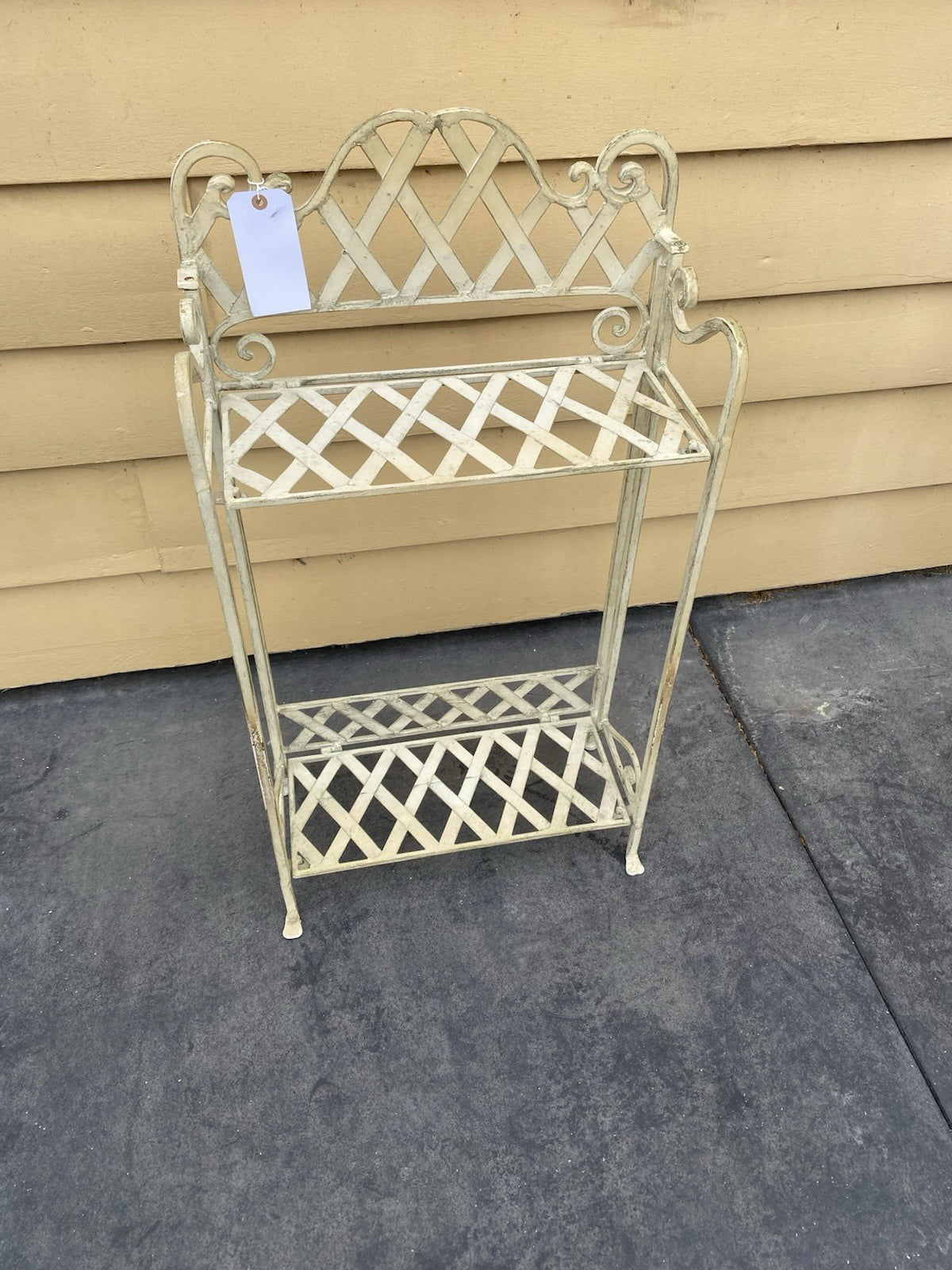 66414 Quality Iron Fold Up Bookcase Curio Plant Shelf
