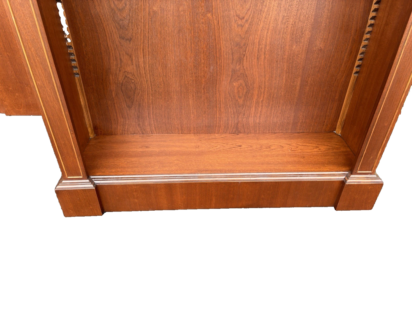 66711 Tall Mahogany Bookcase Curio with 4 Adjustable Wood Shelves