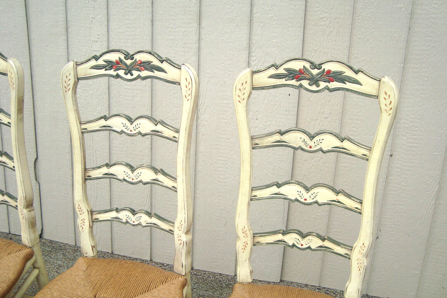 61073 Set 4 Rustic Primitive Decorator Dining Room Chairs