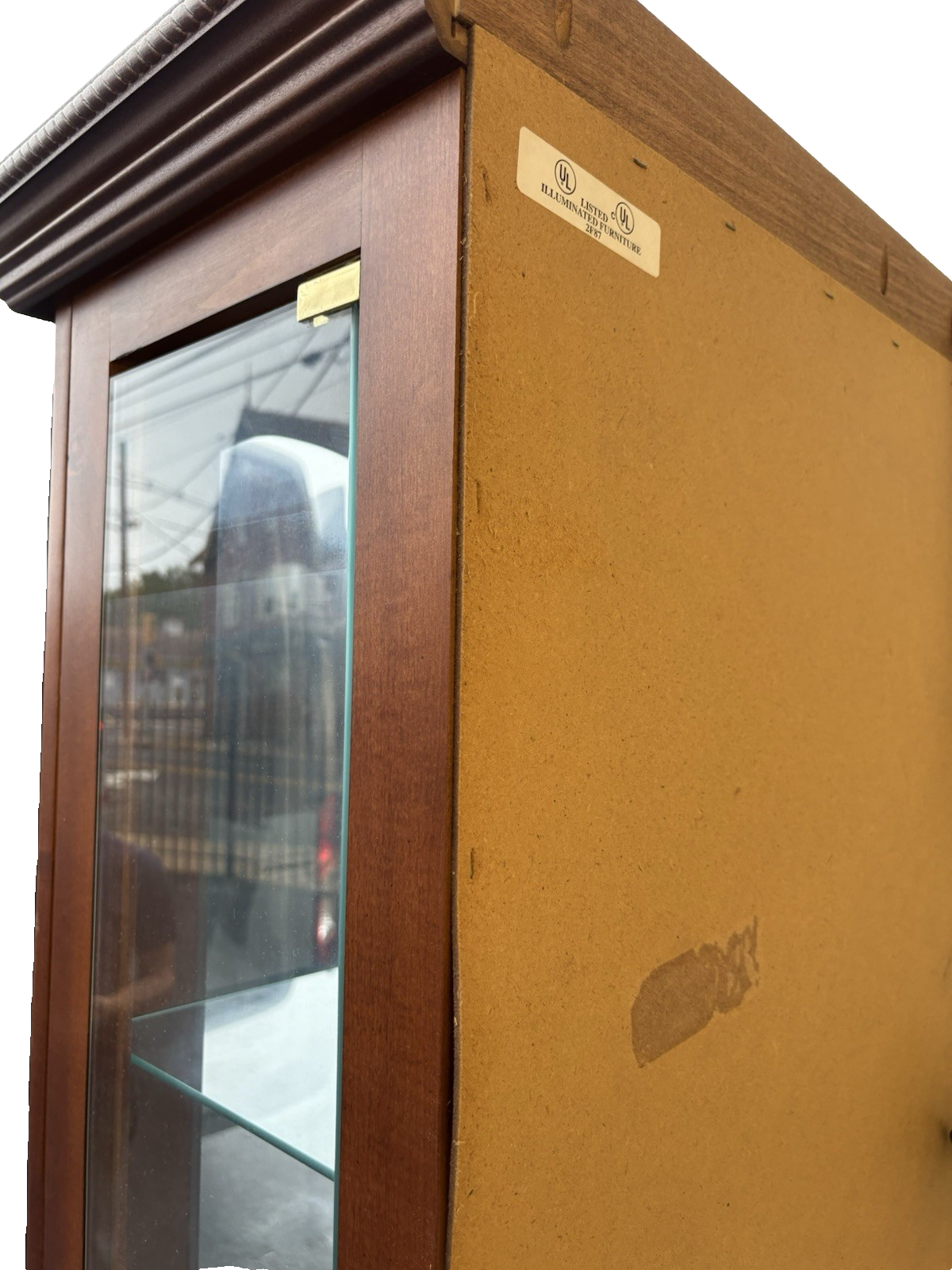 66688 Fancy 4 Door Side Loading Mahogany Curio China Cabinet