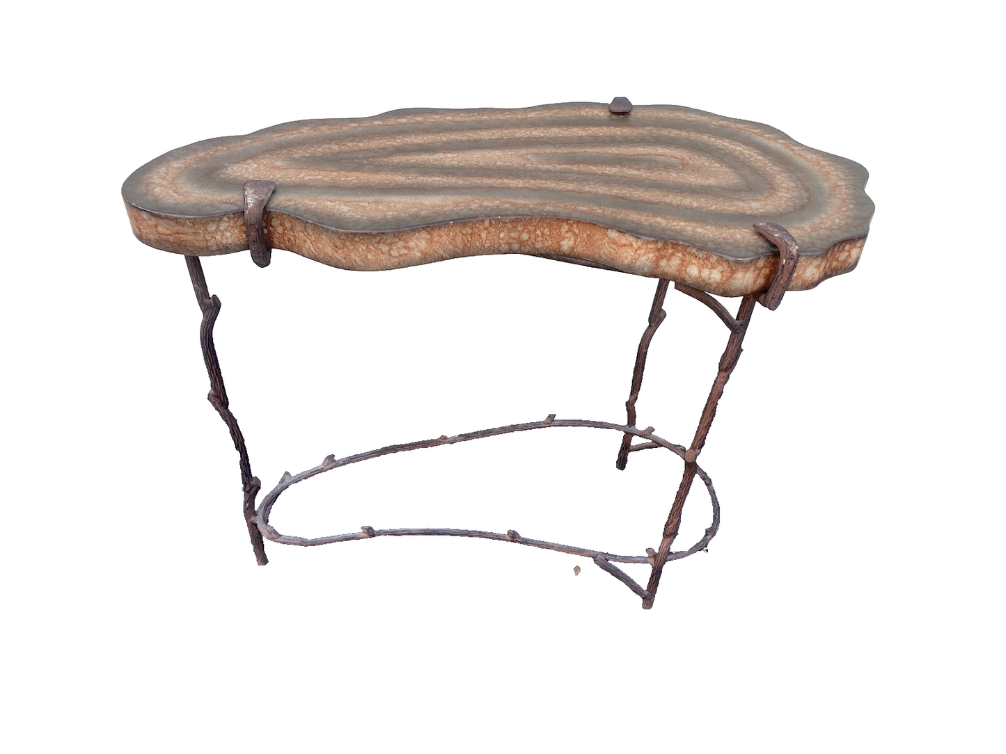64867 Decorator Modern Lamp Table Stand with funky metal base