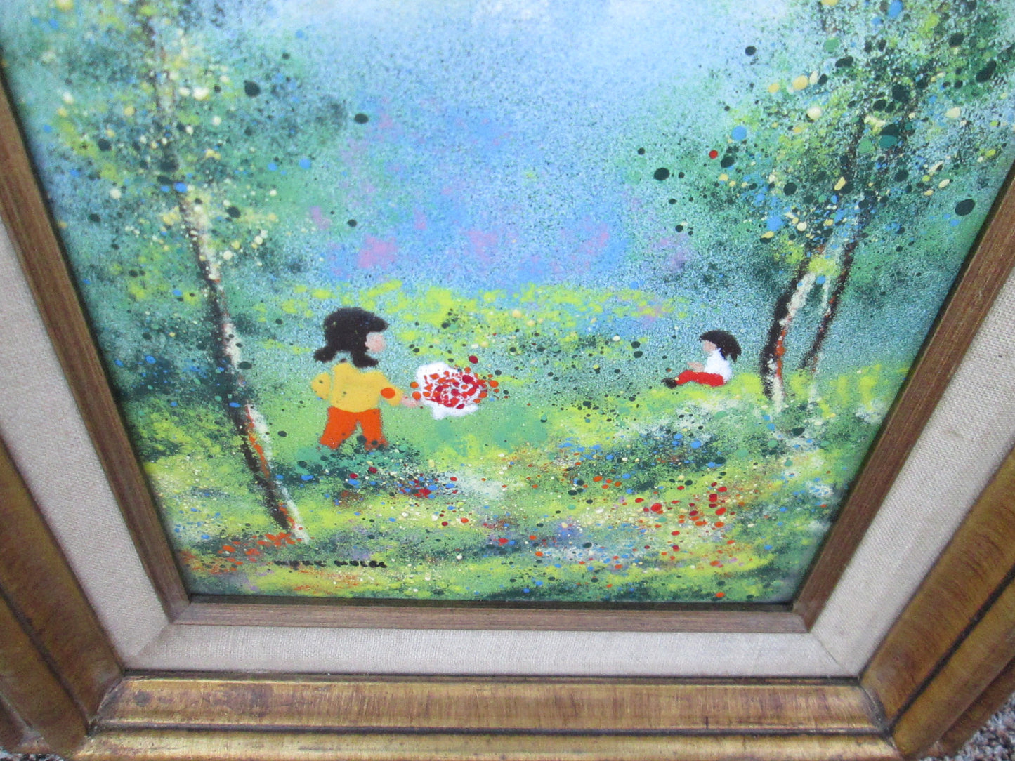 COL YS: Oil Painting on Porcelain In Wood Picture frame MOSES ?