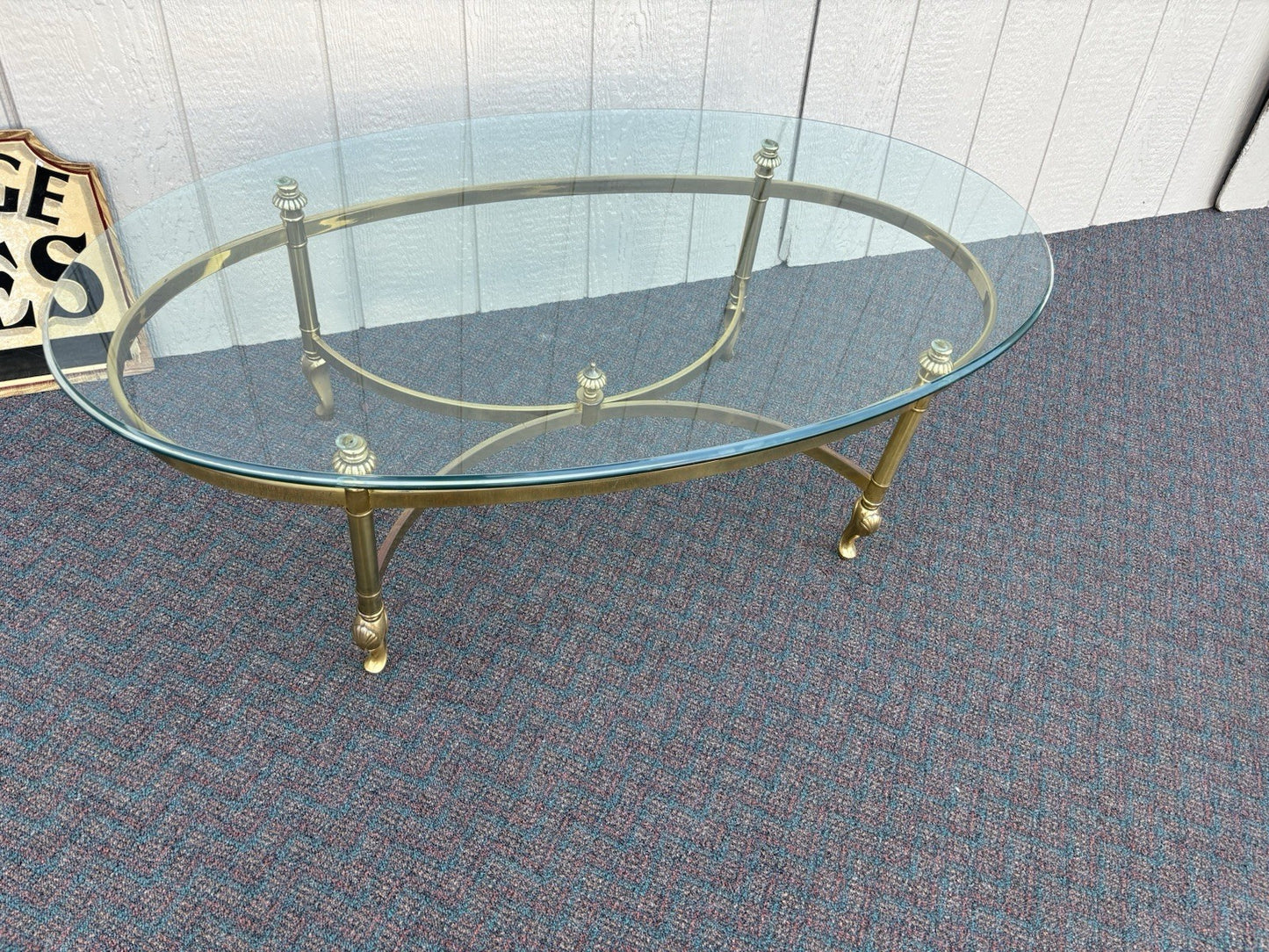 66950 Brass and Glass Coffee Table Stand