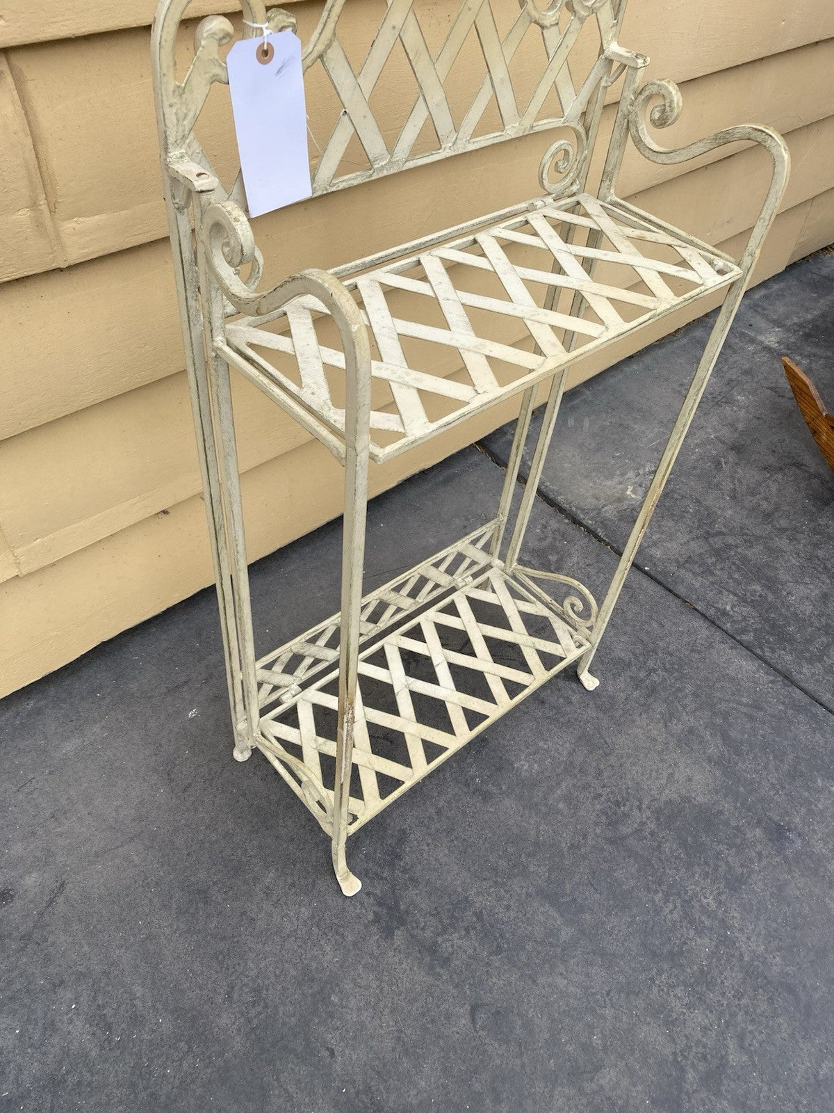 66414 Quality Iron Fold Up Bookcase Curio Plant Shelf