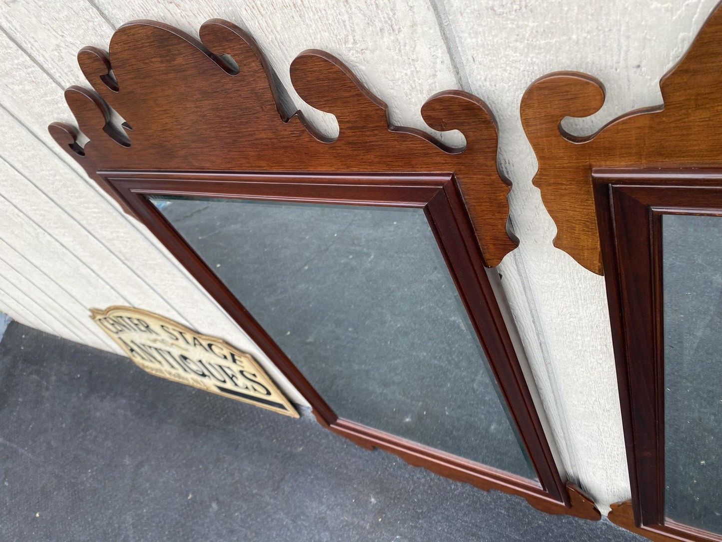 65364 Pair WELLINGTON HALL Solid Mahogany Chippendale Mirror s