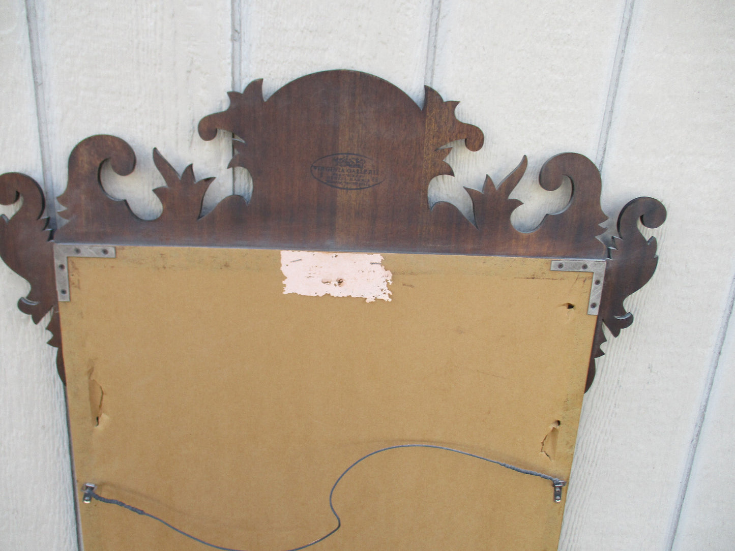 63573 HENKEL HARRIS Chippendale Burled Mahogany Mirror