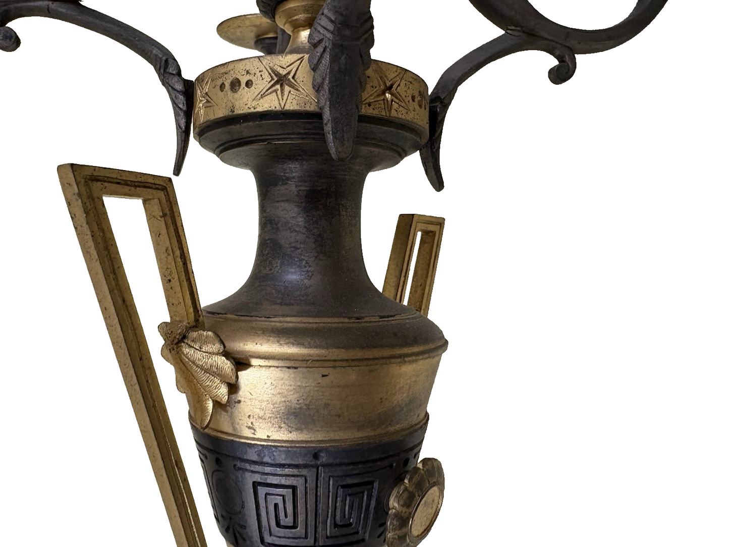 50584 Custom Hand Made Antique Bronze + Onyx Table Urn Lamp QUALITY Rare Find