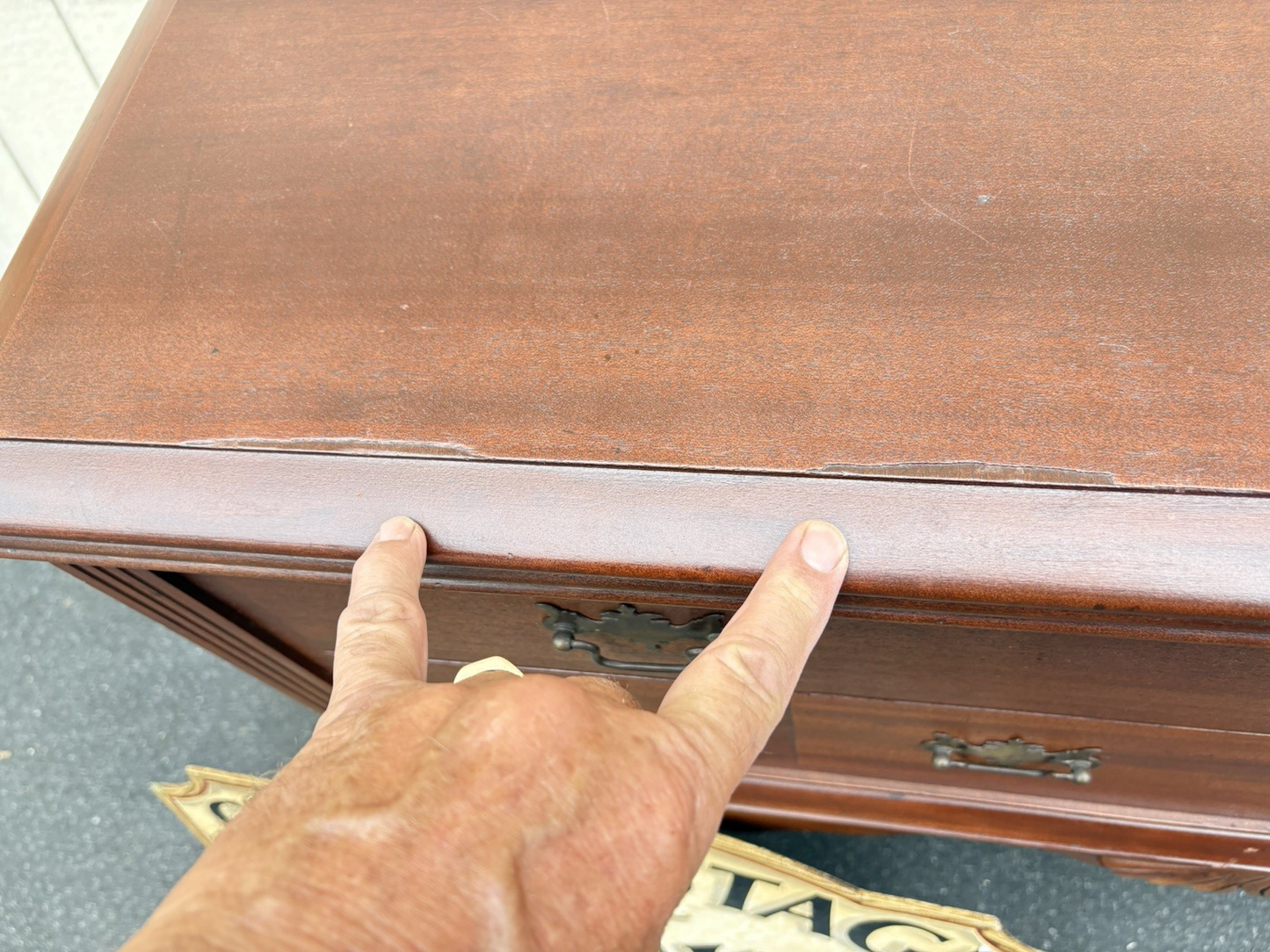 66786 Antique WEST BRANCH Mahogany Blanket Cedar Lined Storage chest