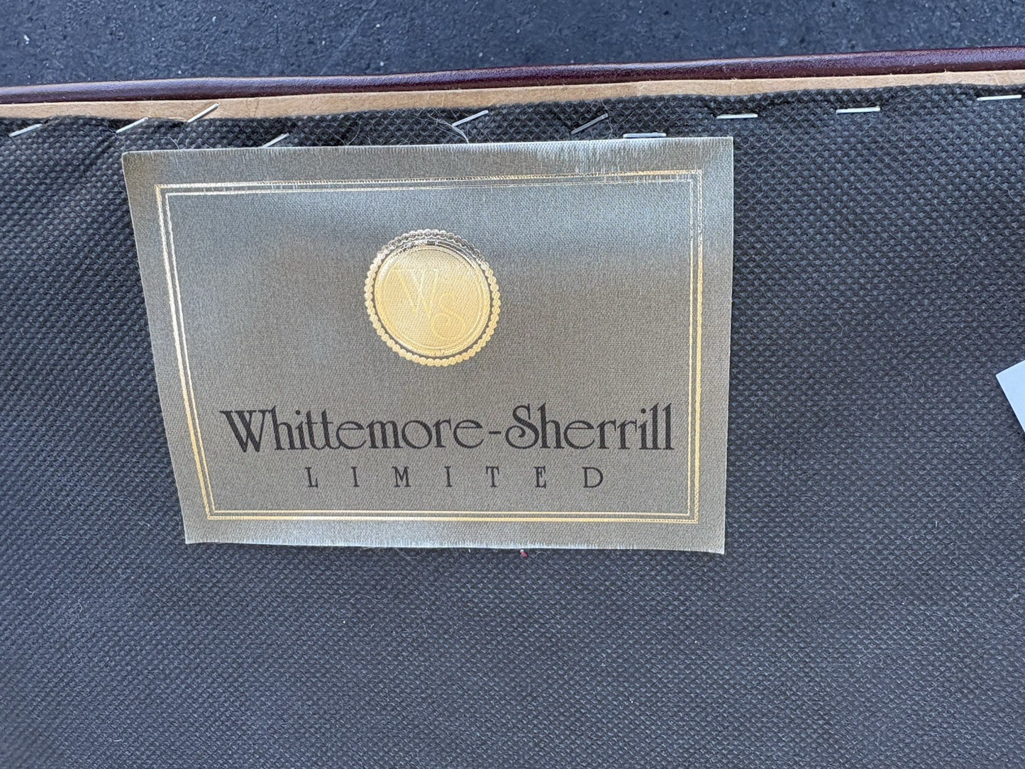 66935 WHITTEMORE SHERRILL Leather Ottoman Footstool Stool Bench