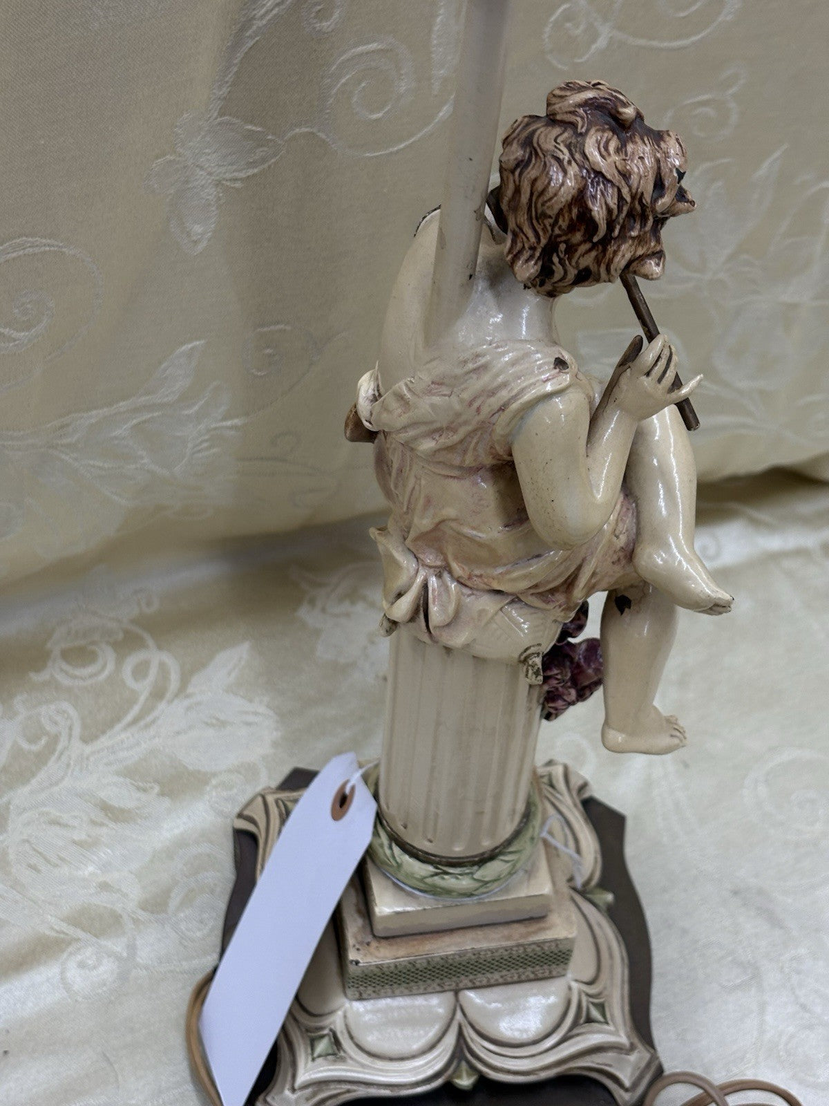 62010 Antique Metal Figural Table Lamp Working