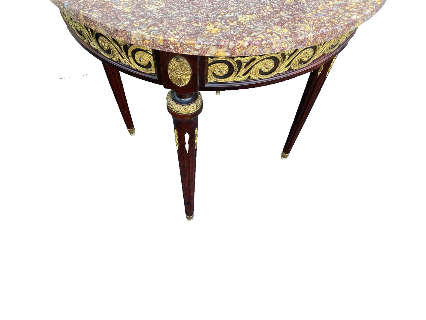 65666 Round Marble Top Lamp Table with Bronze ormalu