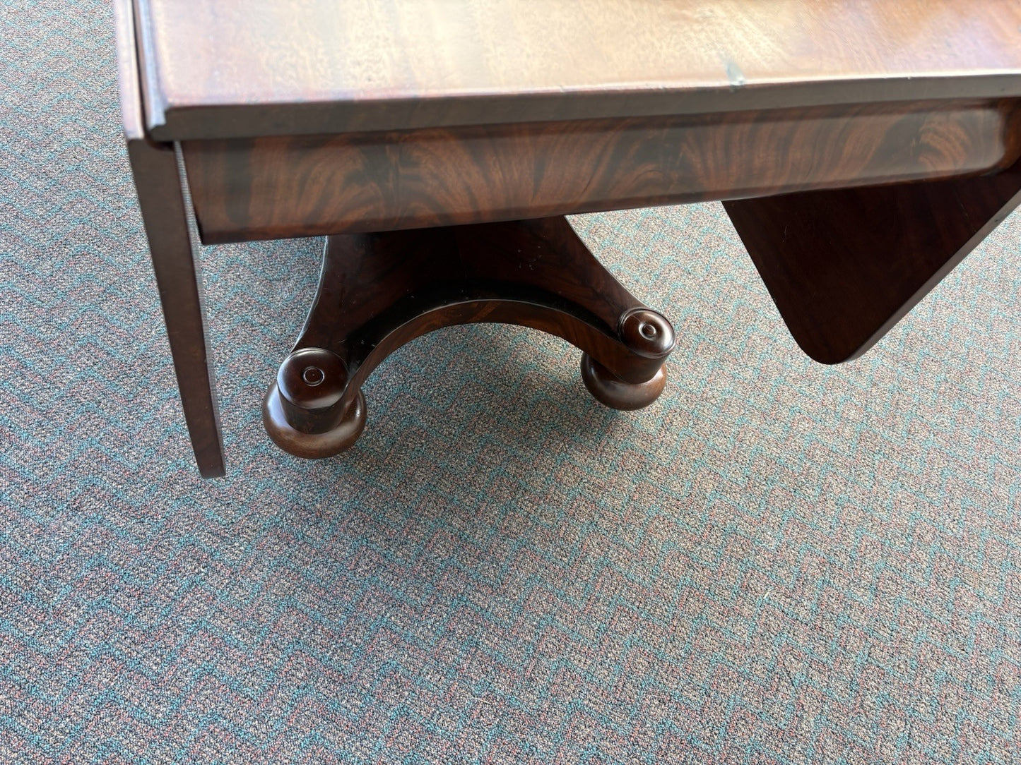 66965 Antique Empire Mahogany Dropleaf Dining Table