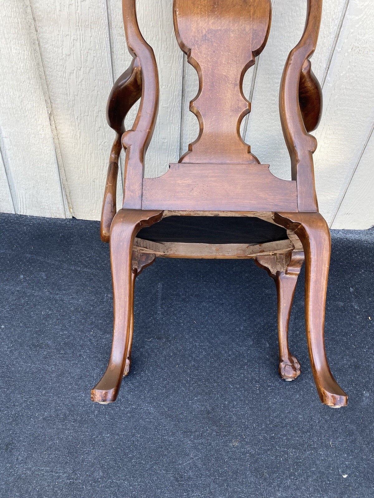 64506 Pair Burled Mahogany Armchairs Chair s