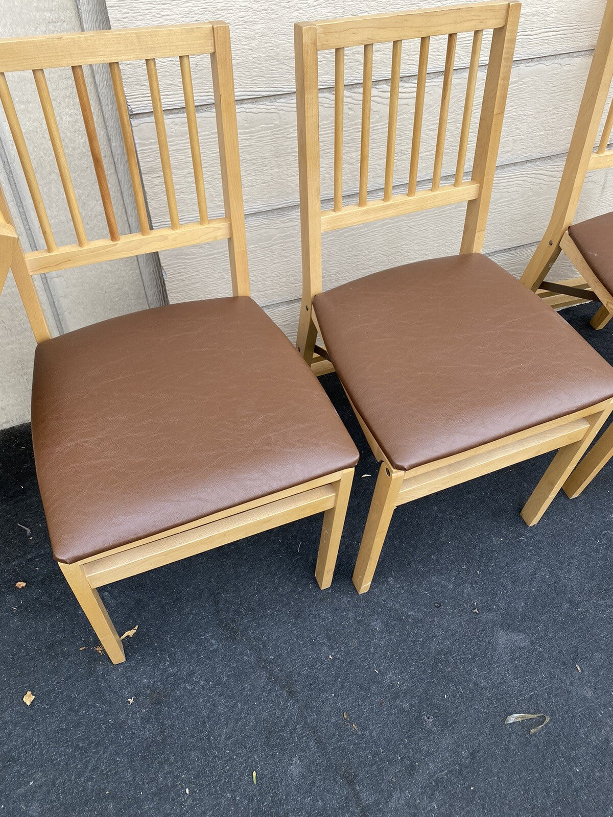 65477 Set of 4 Maple FOLD UP FOLDING Chair s Chairs