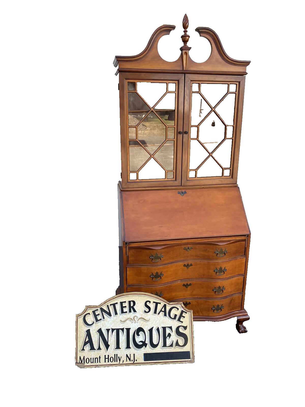 65929 MONITOR Furniture Maple Secretary Desk w/ Bookcase Top