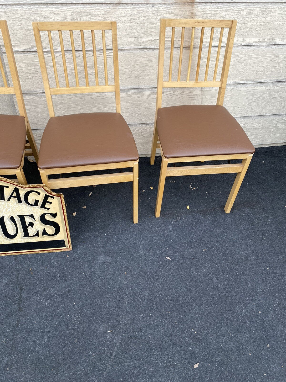 65477 Set of 4 Maple FOLD UP FOLDING Chair s Chairs