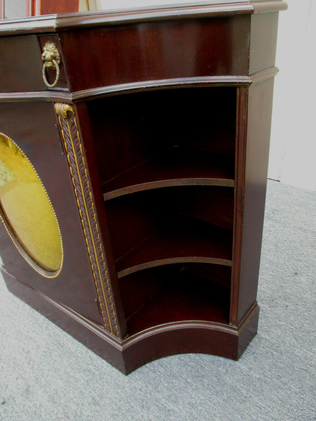 62447 Mahogany Credenza Sideboard Server Cabinet with Gold Mirrored Insert