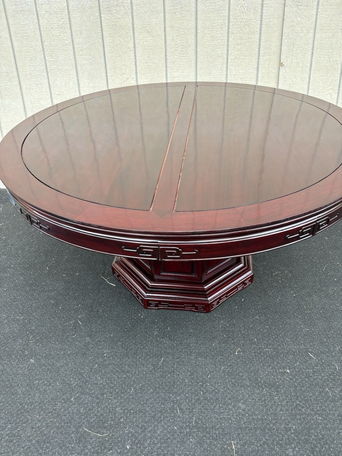 66875 Oriental Dining Table with Laz-Z-Susan and 8 Side Chair s