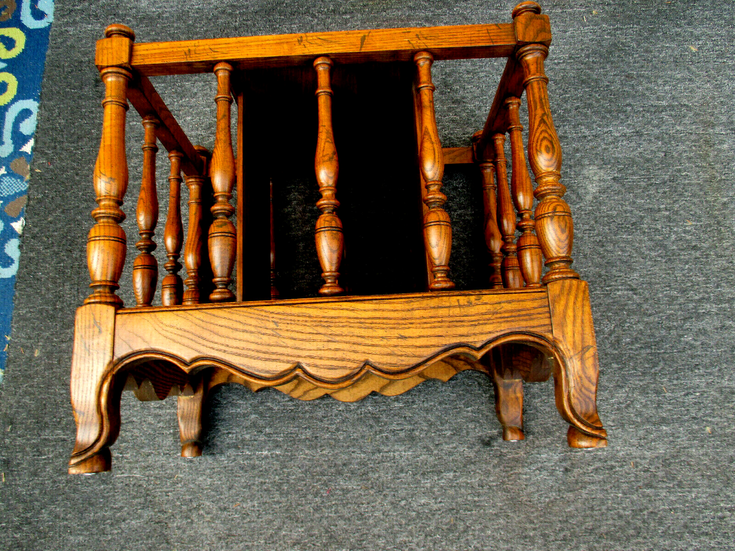 62977 Quality Oak Magazine Rack Holder Stand
