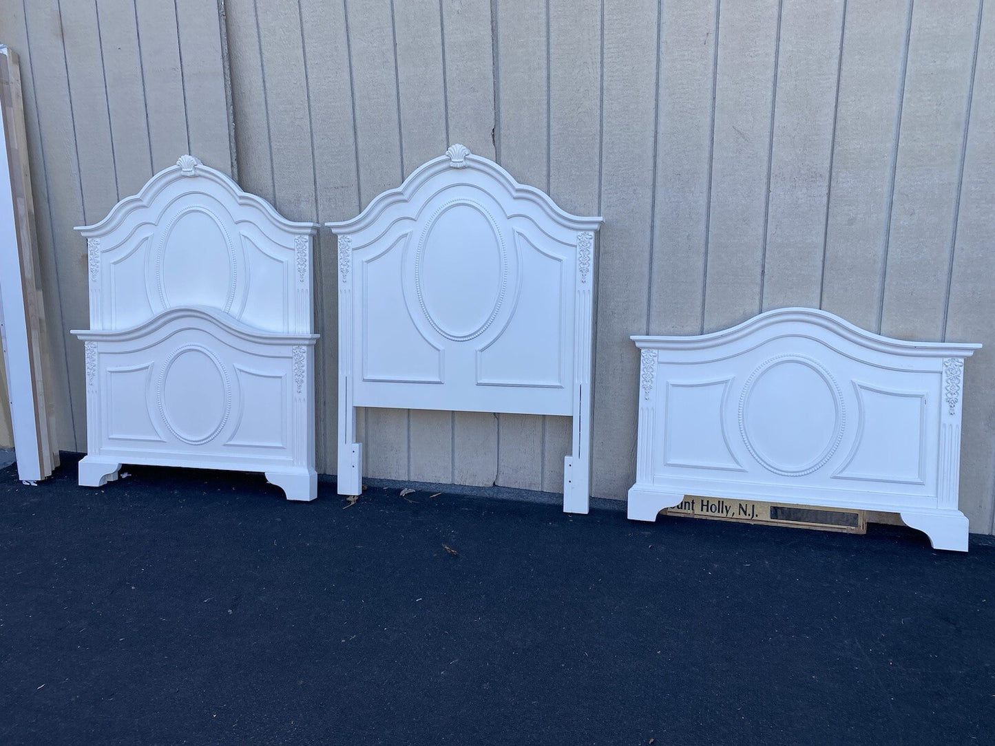 66151 Pair Fancy Twin Size Beds with Factory Finish