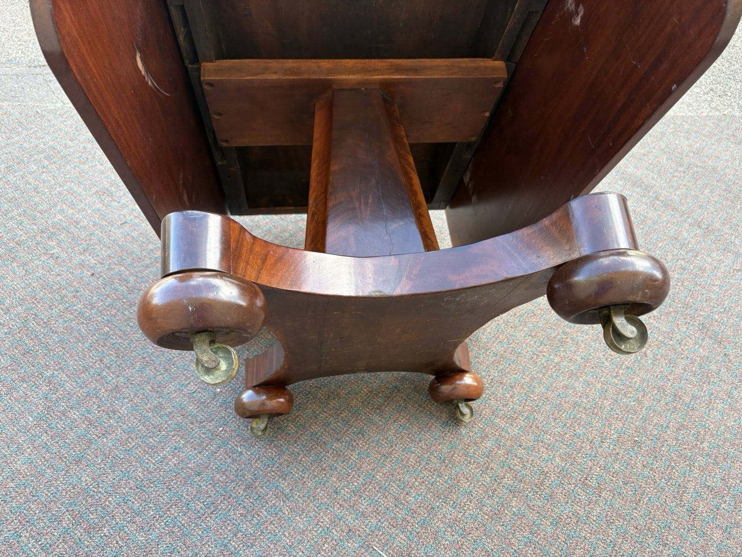 66965 Antique Empire Mahogany Dropleaf Dining Table